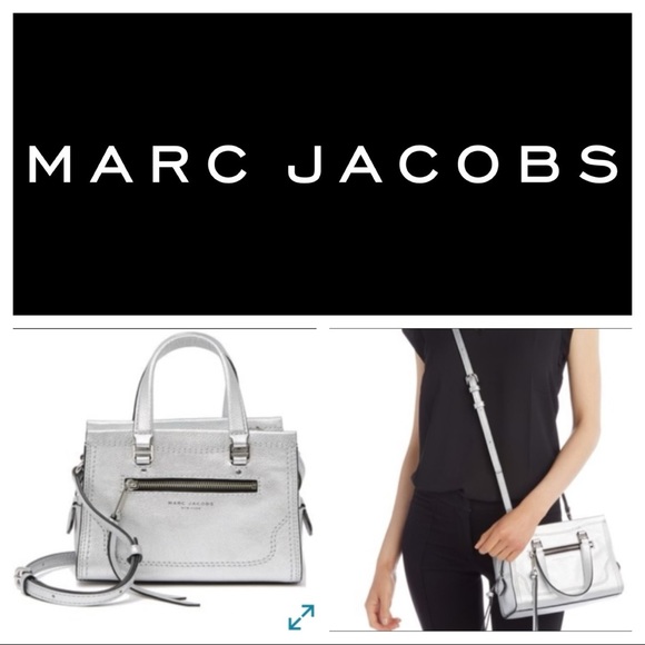 Marc Jacobs Handbags - 🆕MARC JACOBS Silver Leather Crossbody Satchel🆕
